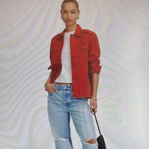 Madewell Easy Utility Shirt Jacket Red